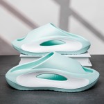 Colorblock Stylish Pillow Slides, Soft Sole Platform Slip On Home Shower Slides, Non-slip Summer Casual Slides